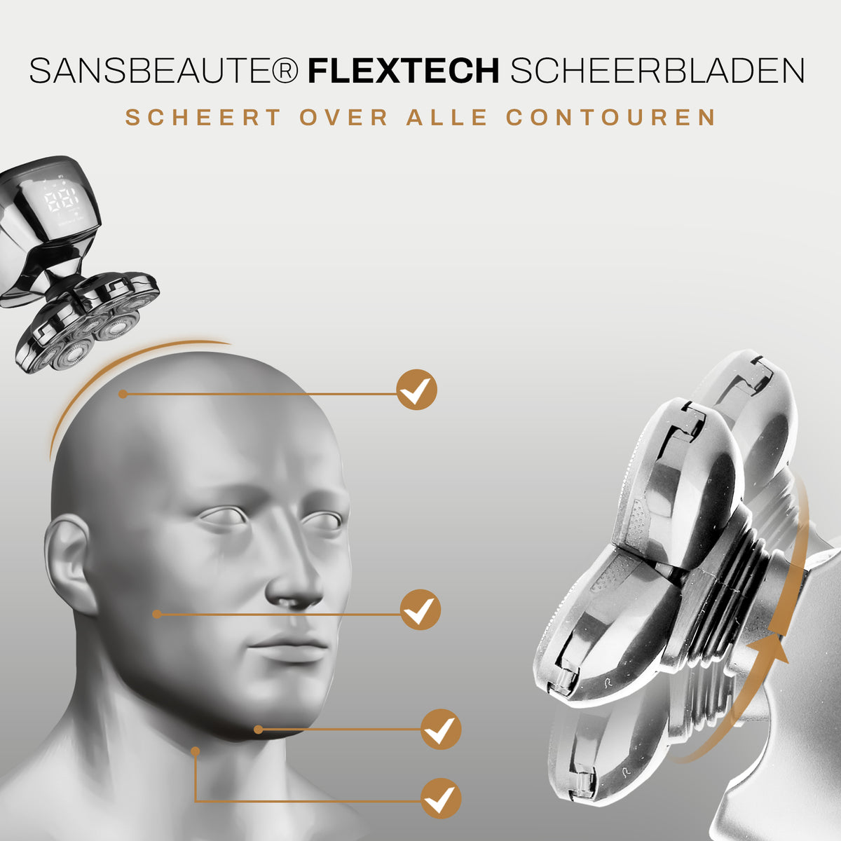 SANSBEAUTÉ® HOOFDSCHEERAPPARAAT - SKULLSHARP PRO