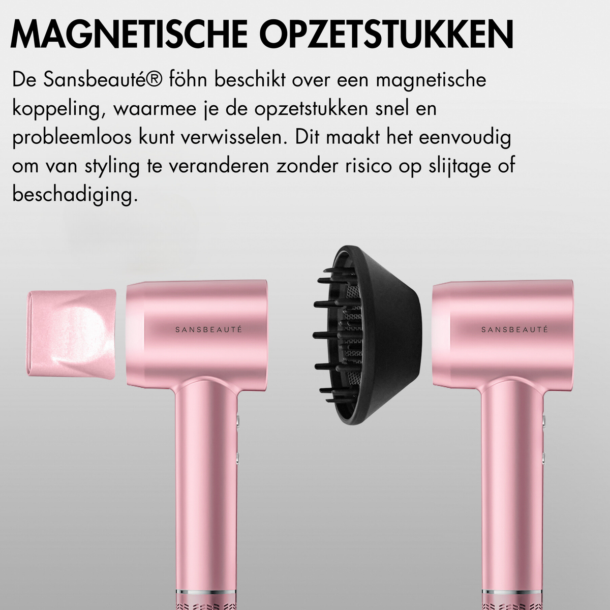 SANSBEAUTÉ® Föhn mit Diffusor – klassisches Rosa