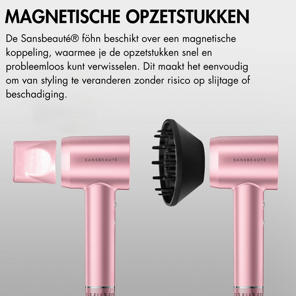 SANSBEAUTÉ® HAIR DRYER WITH DIFFUSER - CLASSIC PINK