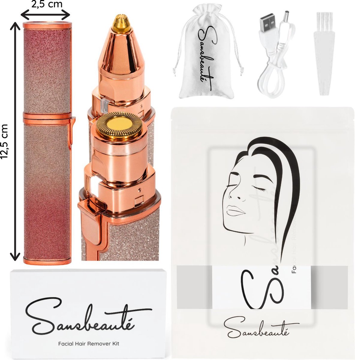 Sansbeauté® 2-in-1 Eyebrow and Face Trimmer | Limited Edition