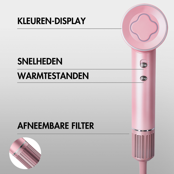 SANSBEAUTÉ® Föhn mit Diffusor – klassisches Rosa