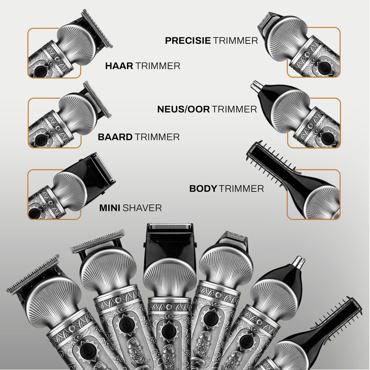 SANSBEAUTÉ® 6-in-1 BAARDTRIMMER - ZILVER