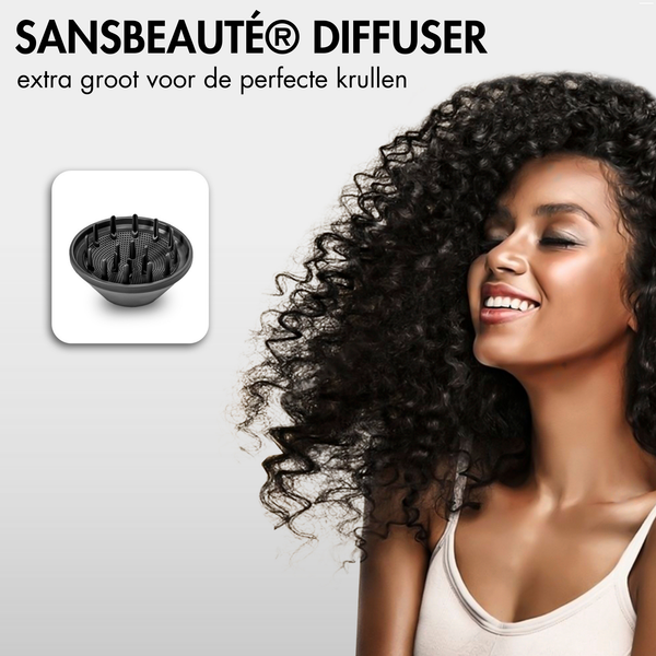 SANSBEAUTÉ® Föhn mit Diffusor – klassisches Rosa