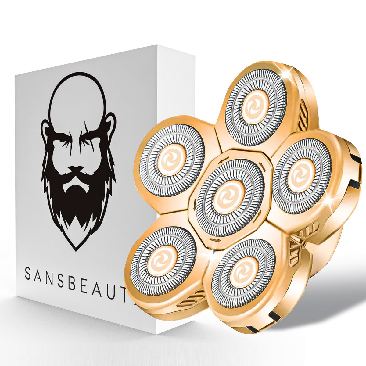 Sansbeauté® SkullSharp V1 Goldener Scherkopf | 6 Blatt