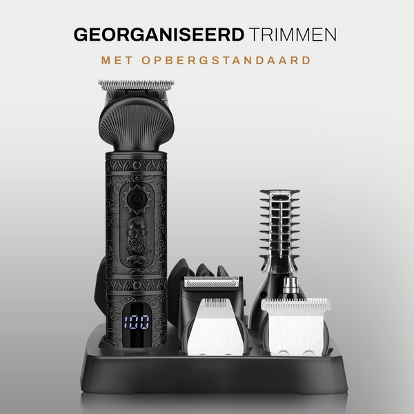 SANSBEAUTÉ® 6-in-1 BAARDTRIMMER MET OPBERGSTANDAARD - ZWART