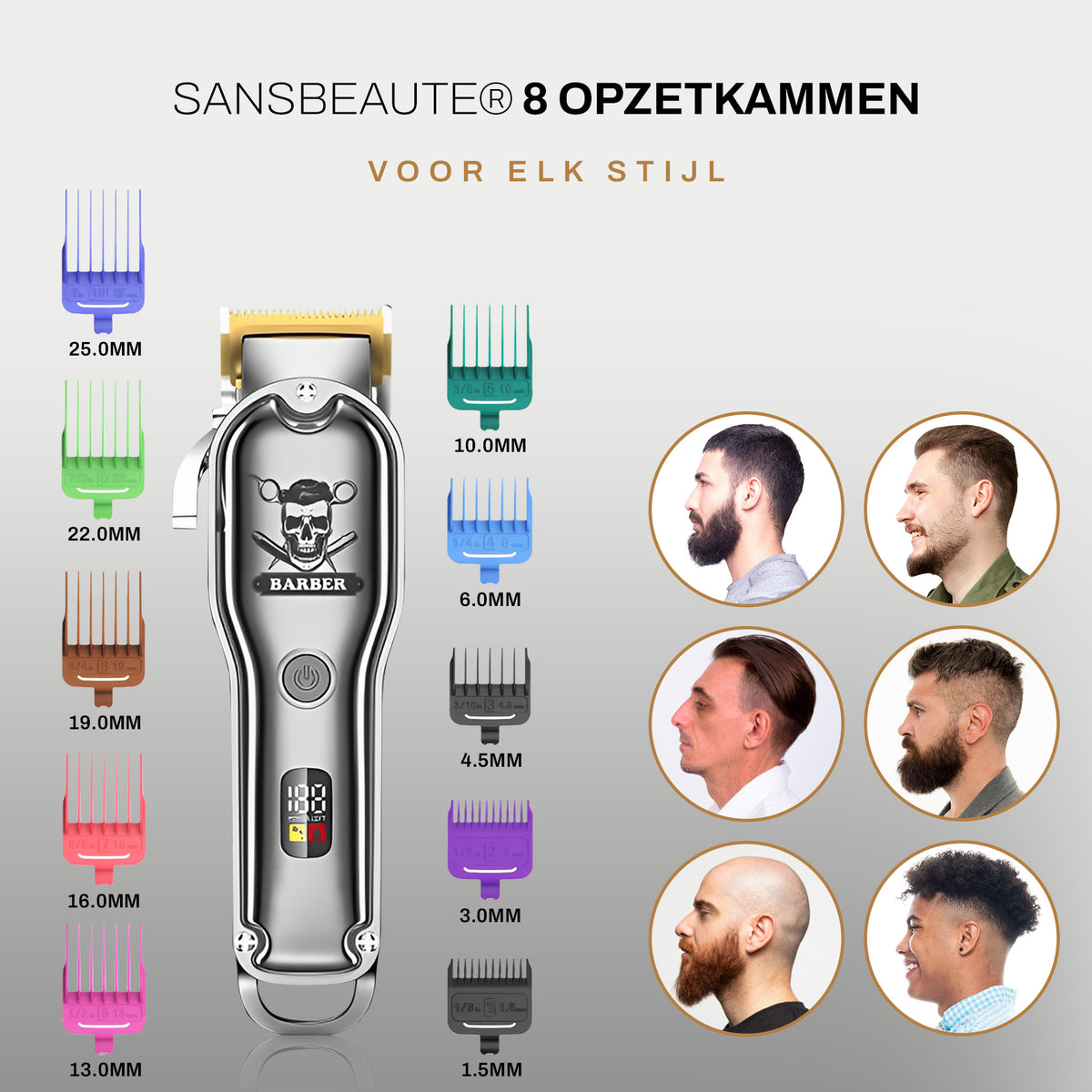 Sansbeauté® Professionele Tondeuse | PRO (10 kammen)