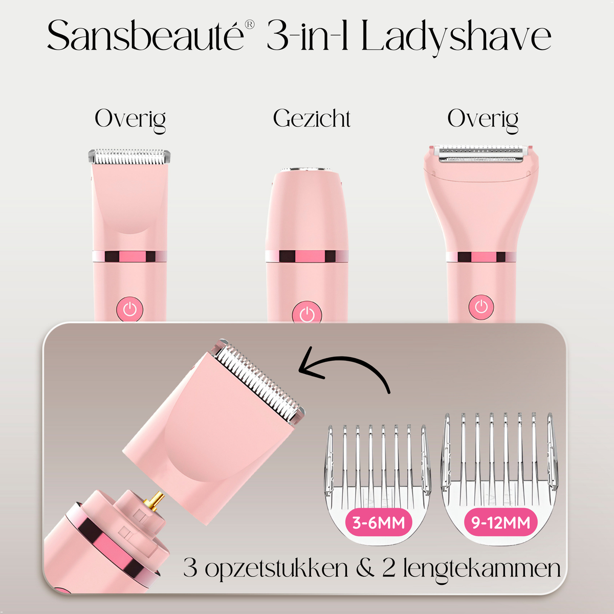 SANSBEAUTÉ® 3 IN 1 LADYSHAVE