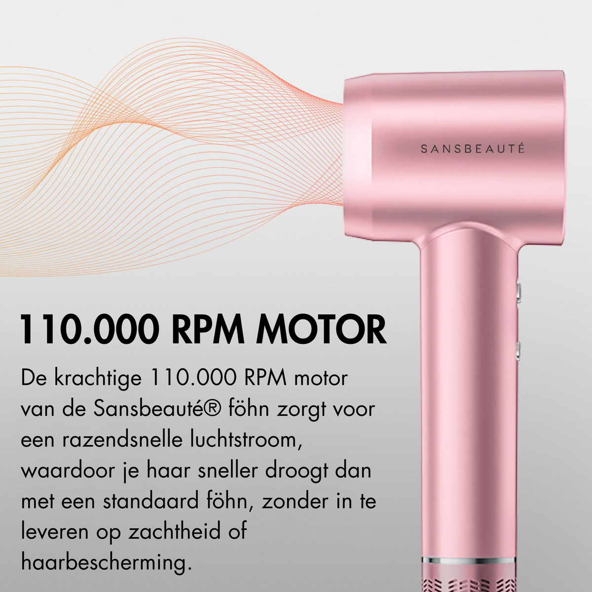 SANSBEAUTÉ® Föhn mit Diffusor – klassisches Rosa