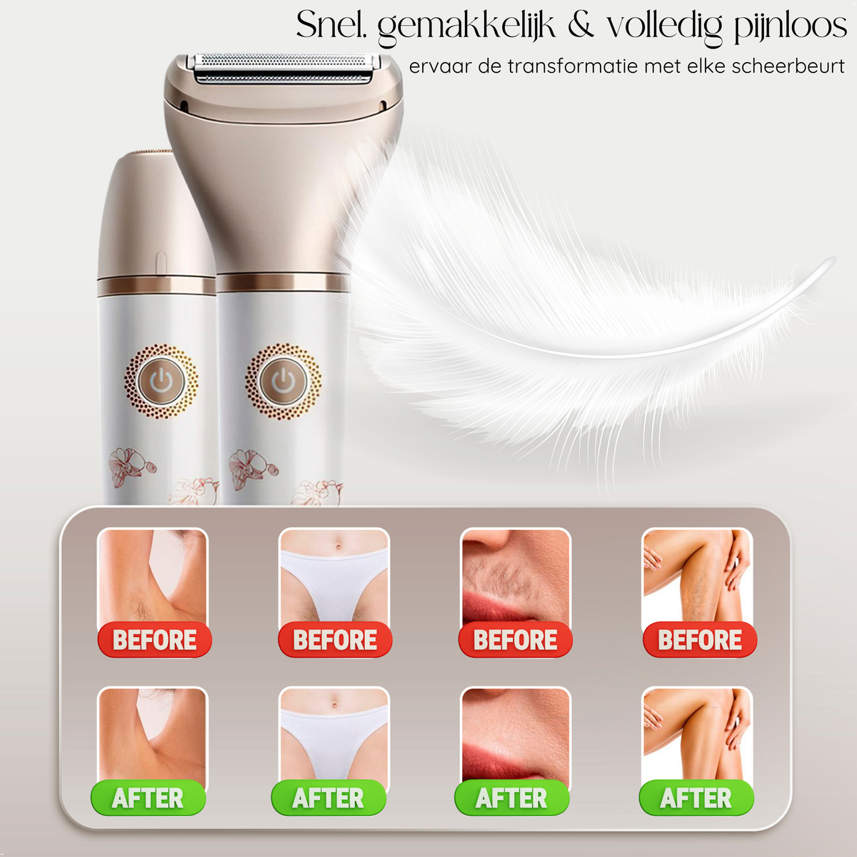 Sansbeaute® 2 in 1 Ladyshave + 2 zusätzliche Scherköpfe