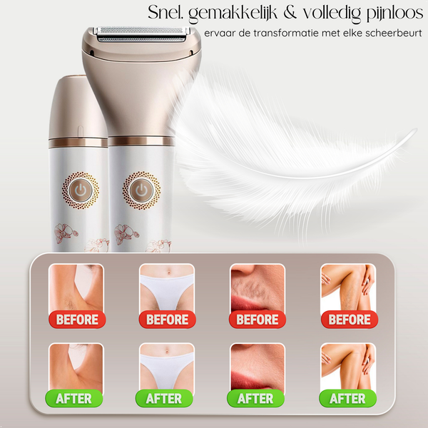 Sansbeaute® 2 in 1 Ladyshave + 2 zusätzliche Scherköpfe