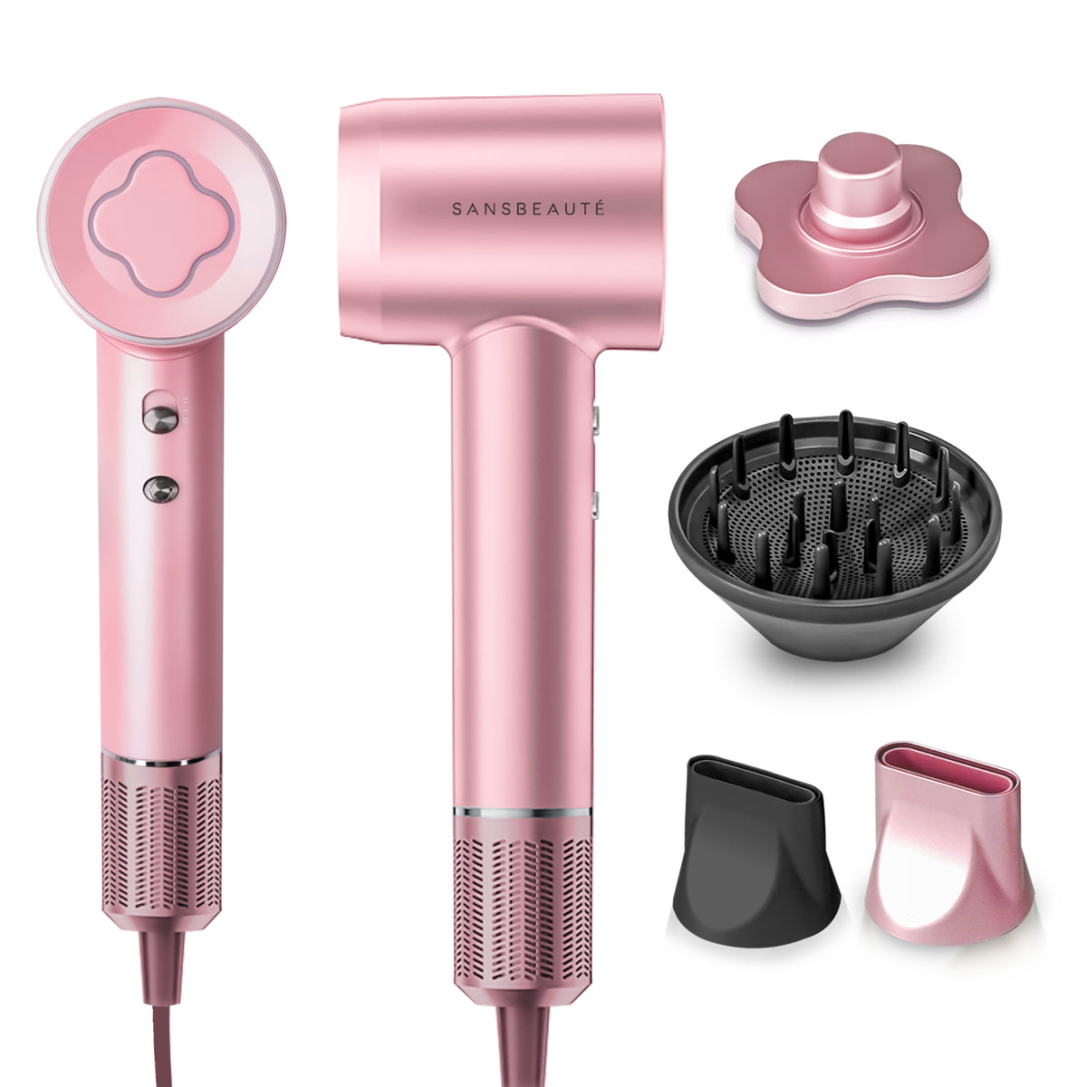 SANSBEAUTÉ® HAIR DRYER WITH DIFFUSER - CLASSIC PINK